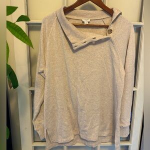 NWT J Crew Wide button-collar pullover sweatshirt